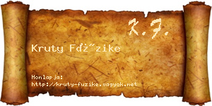 Kruty Füzike névjegykártya